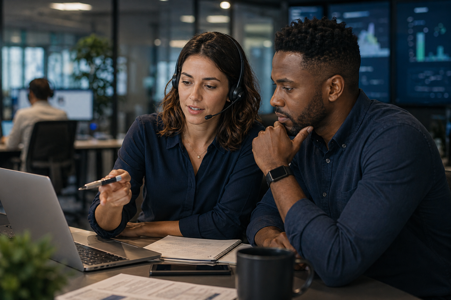 Operations team coordinating AI-powered conversation workflows across multiple business functions.